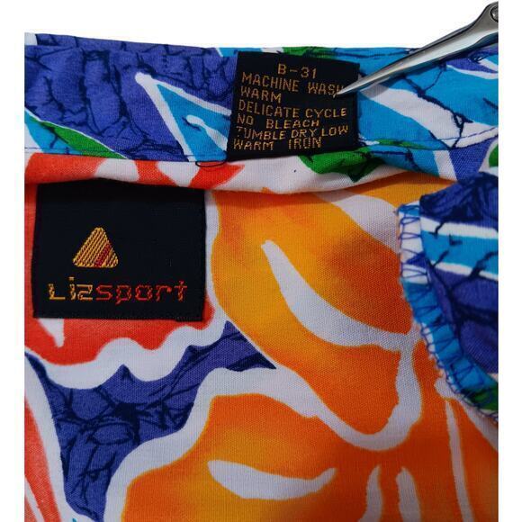 VINTAGE 1980s LIZ CLAIBORNE Shirt Bermuda‎ Shorts SET Modern Size Large Floral - Picture 8 of 15